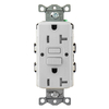 Hubbell Wiring Device-Kellems Power Protection Devices, Receptacle, Self Test, GFCI, IG, TRWR, Commercial Grade, 20A 125V, 2-Pole 3-Wire Grounding, 5-20R, White GFTWRST20WIG